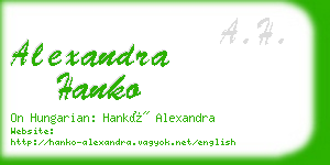 alexandra hanko business card