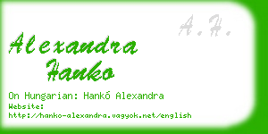 alexandra hanko business card